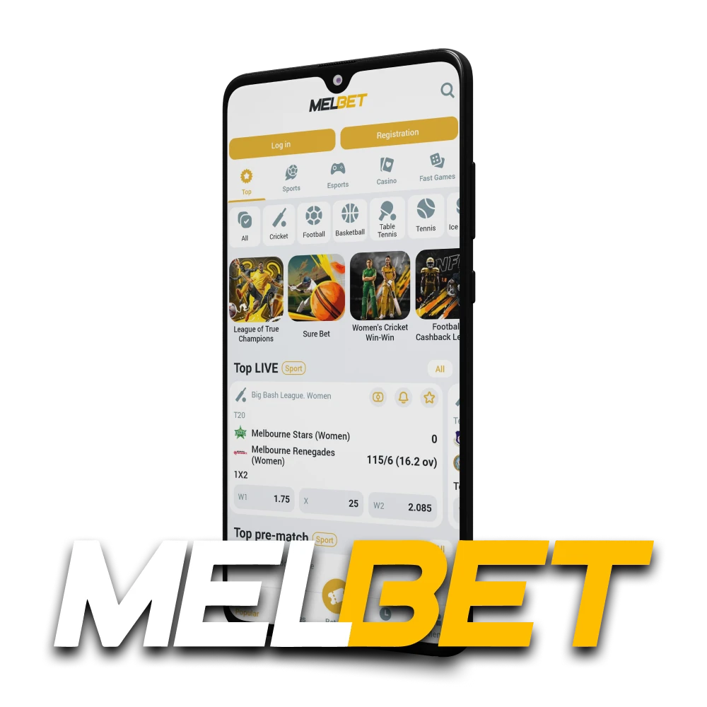 Choose the Melbet app for betting and games.