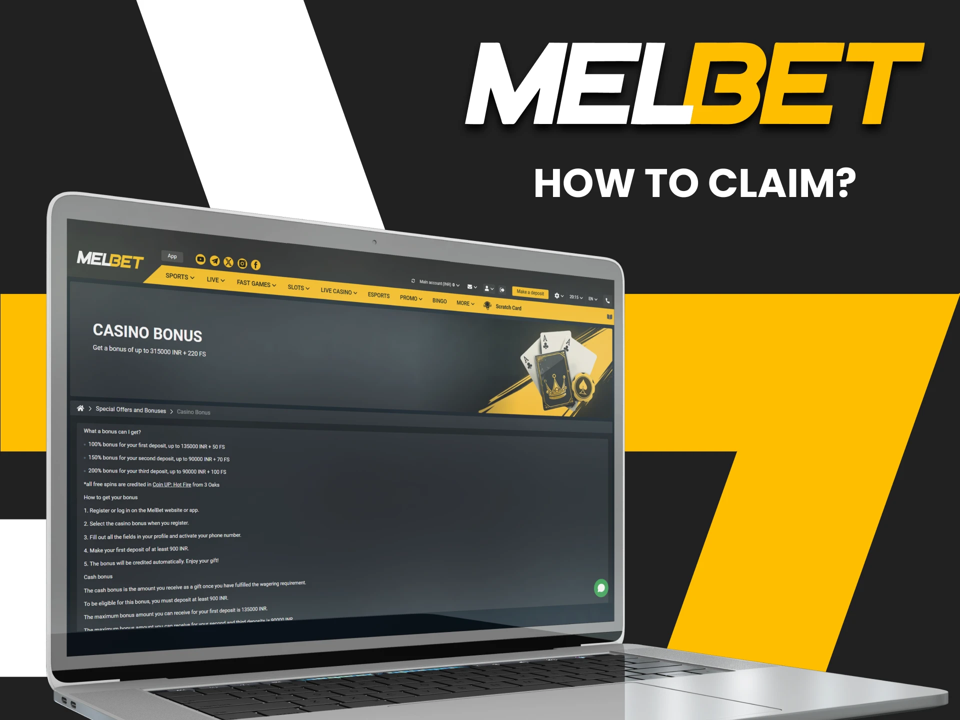 Fulfill the Melbet conditions to receive the bonus.