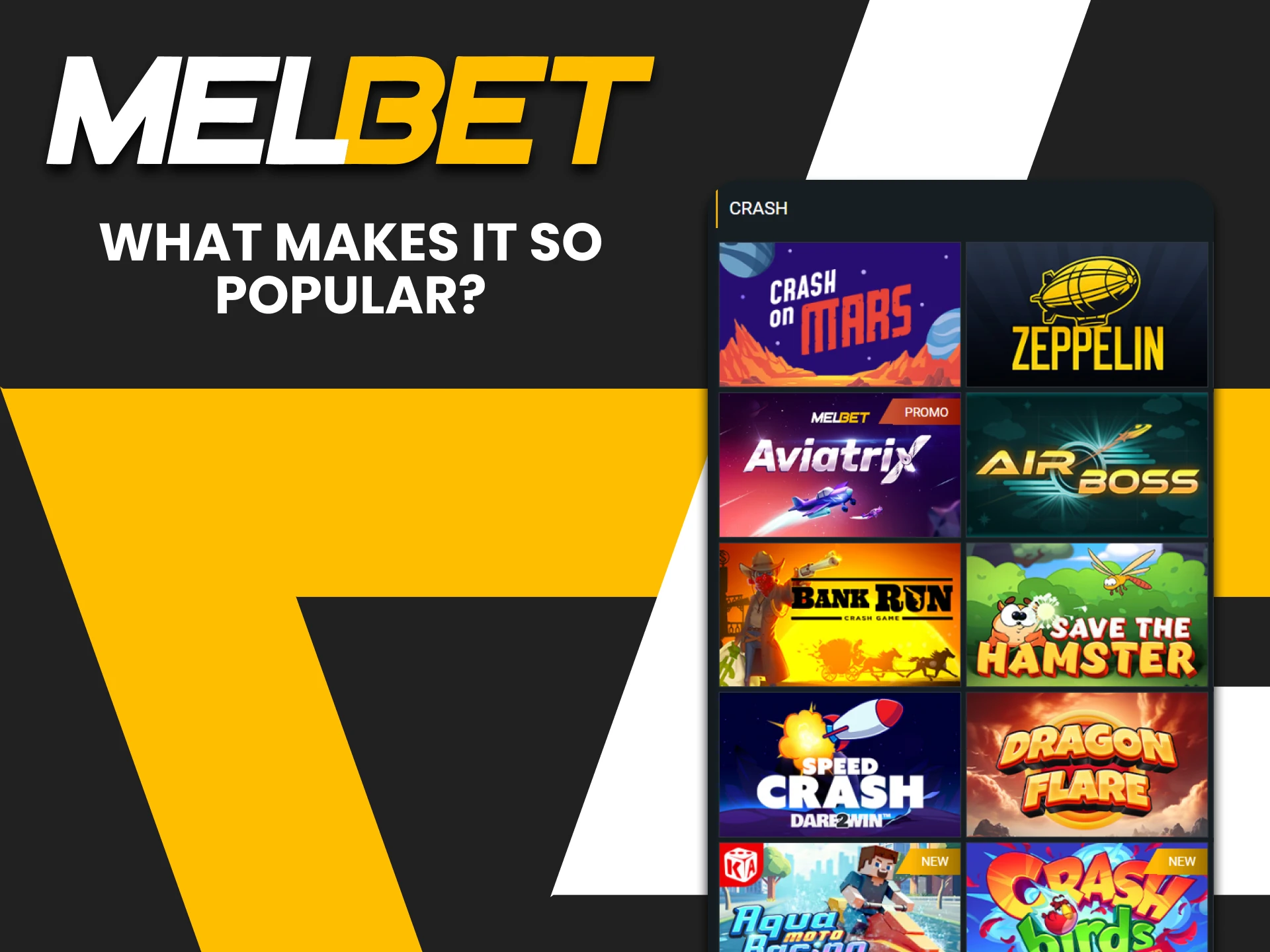 Find out why crash games are so popular on Melbet.