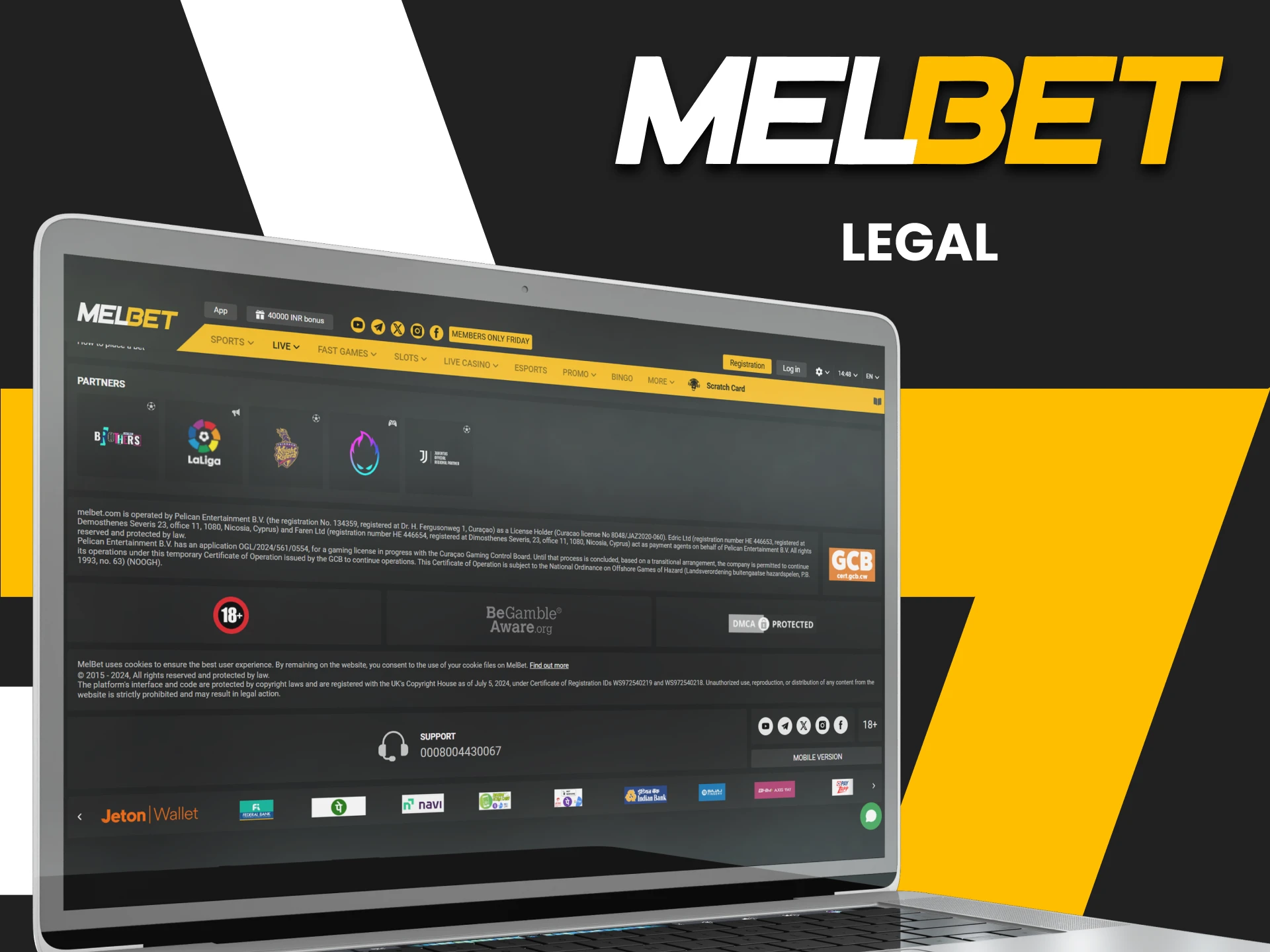 The Melbet website is legal for betting on cricket.