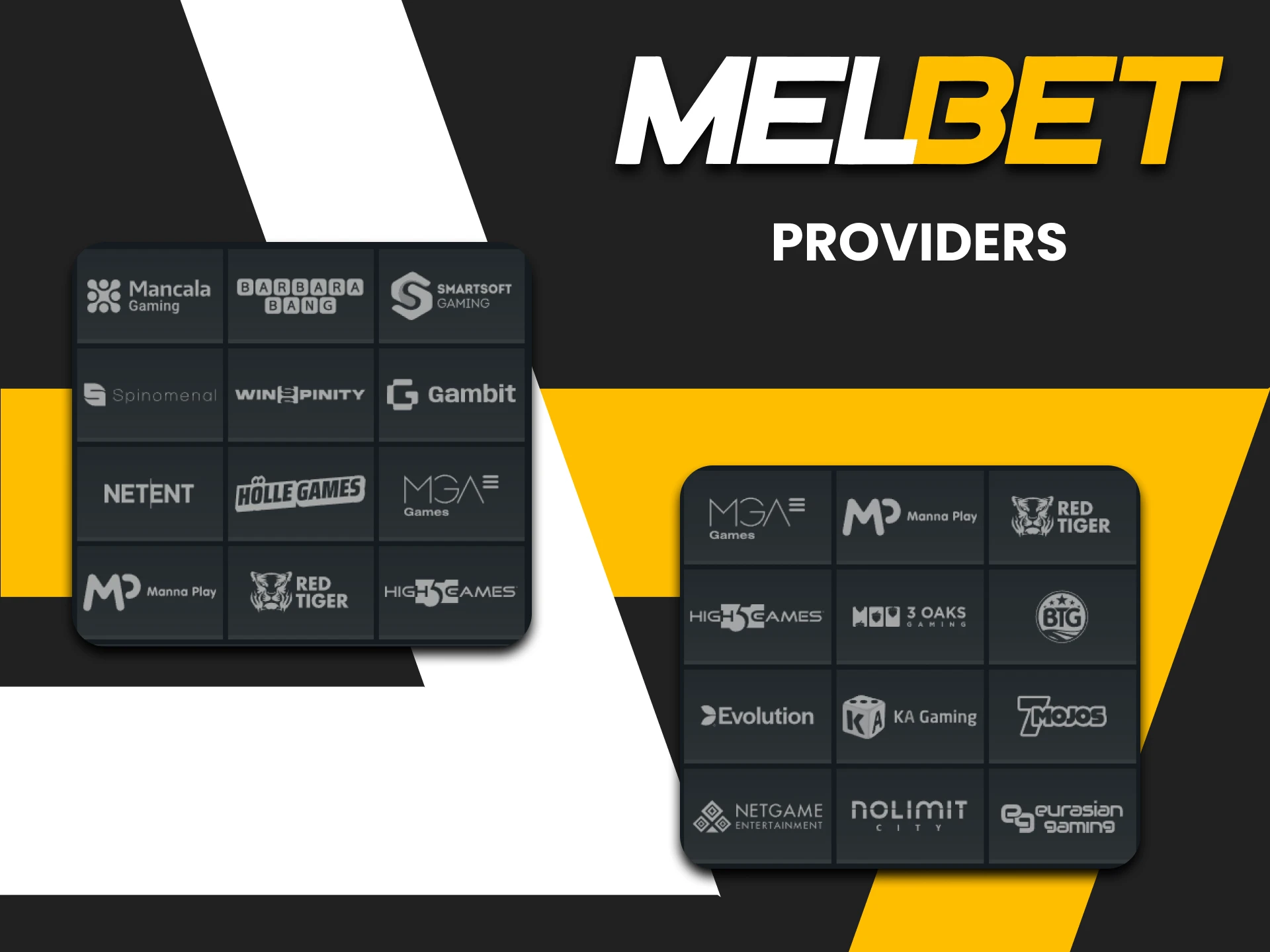 Choose your provider for games on Melbet.