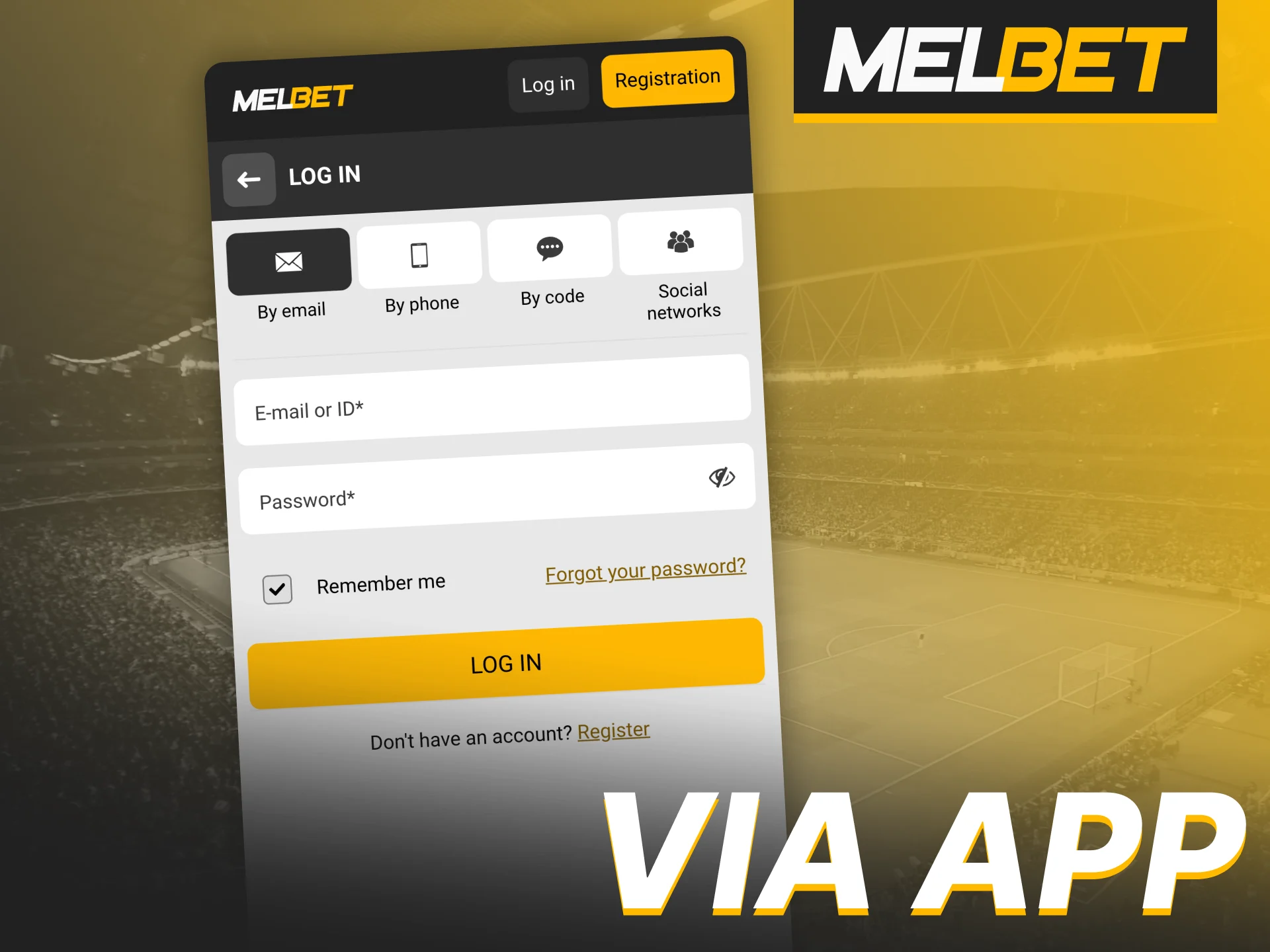 You can log in to your Melbet account from your phone using the mobile app.