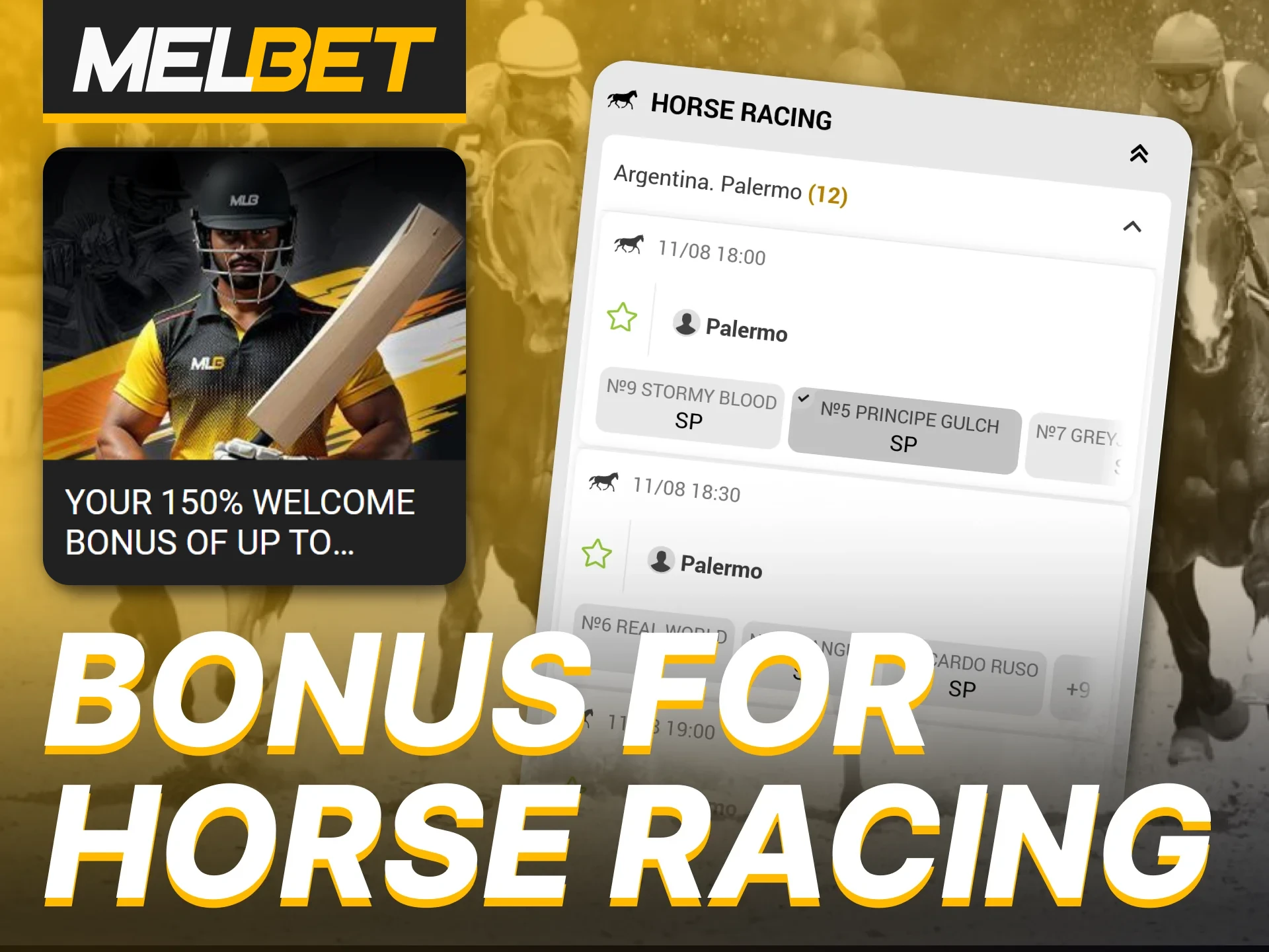 Get more from your horse racing bets with Melbet bonuses.