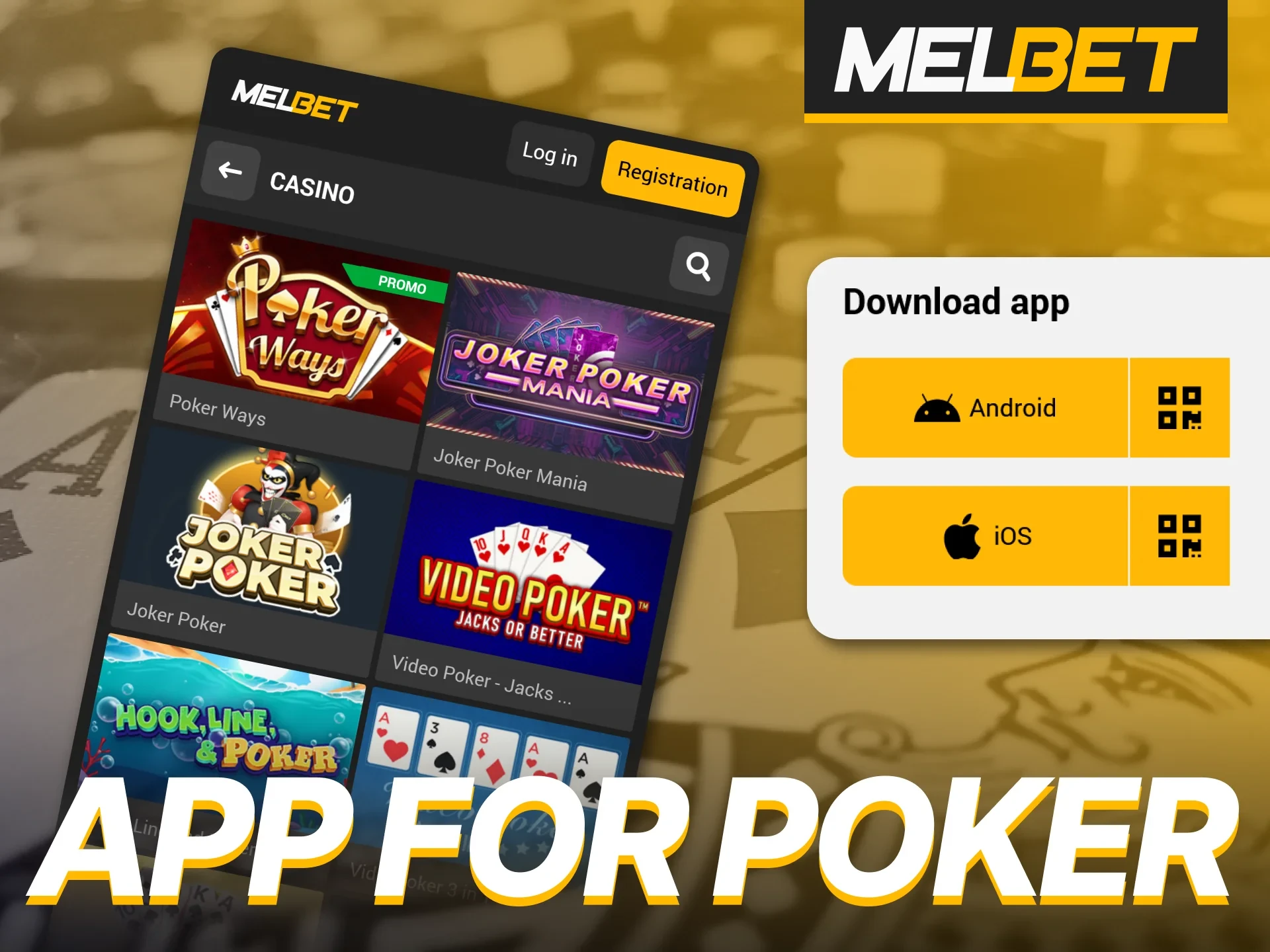 Install the Melbet mobile app and dive into the poker action.