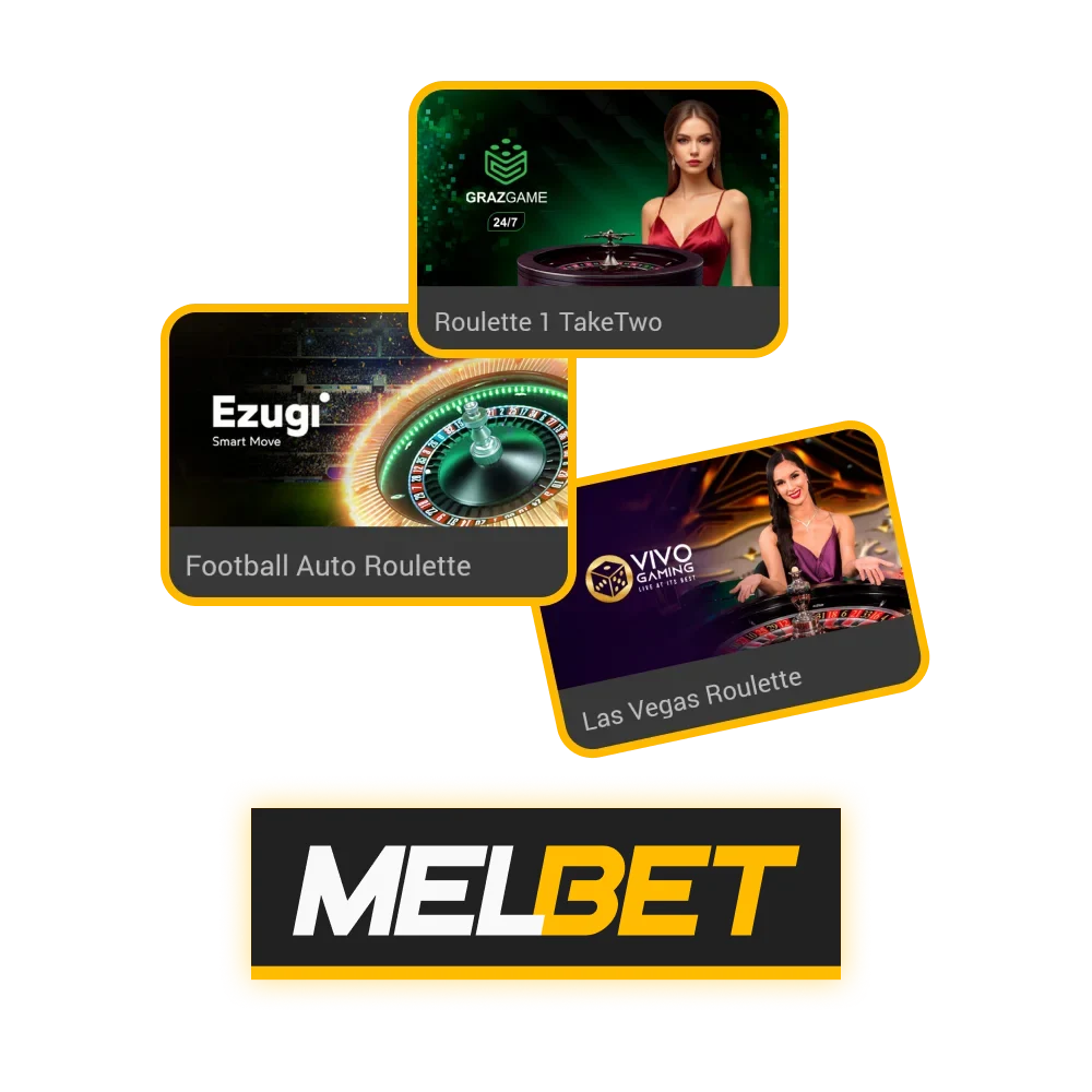 Explore a wide variety of roulette games at Melbet.