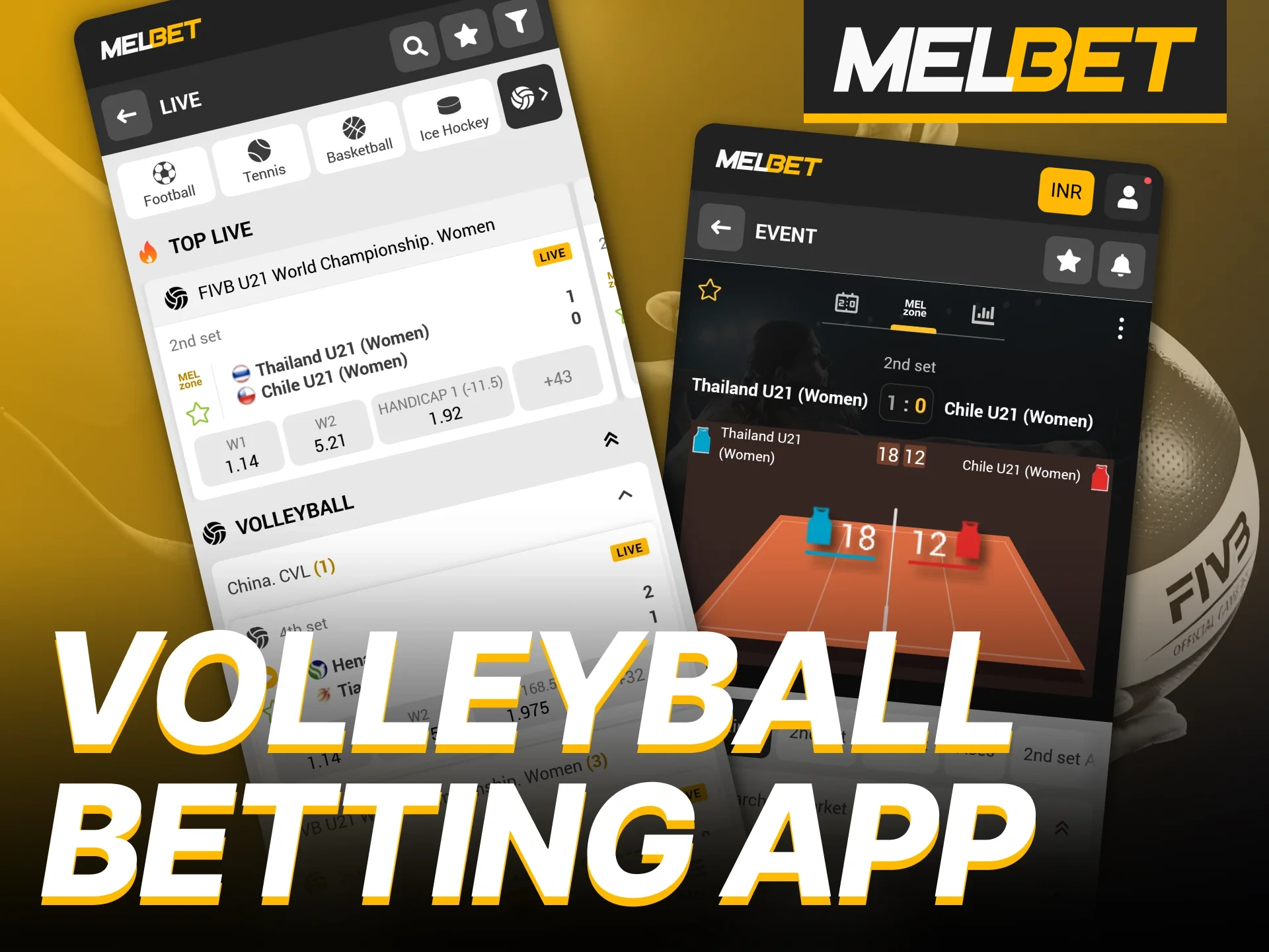 Score big wins by betting on volleyball matches via the Melbet mobile aap.